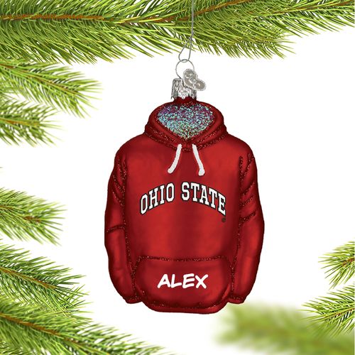 Personalized Ohio State University Hoodie Sweatshirt Christmas Ornament