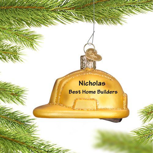 Personalized Construction Helmet Christmas Ornament