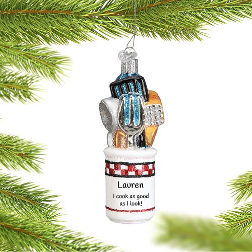 Personalized Kitchen Utensils Christmas Ornament