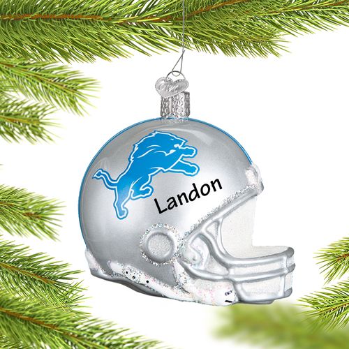 Personalized Detroit Lions NFL Helmet Christmas Ornament