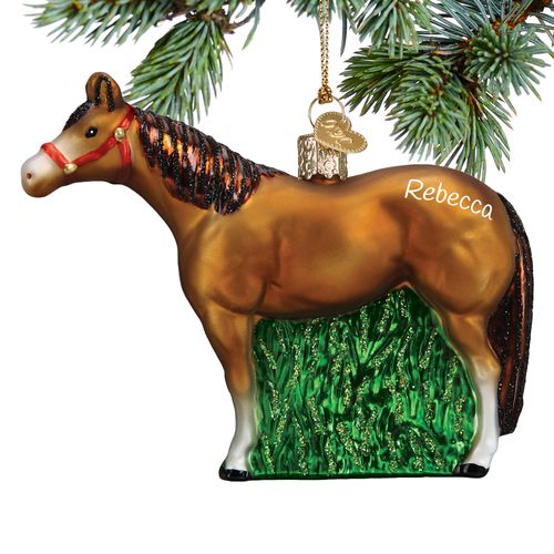 Personalized Quarter Horse Christmas Ornament