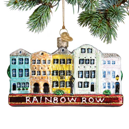 Rainbow Row- Charleston Christmas Ornament