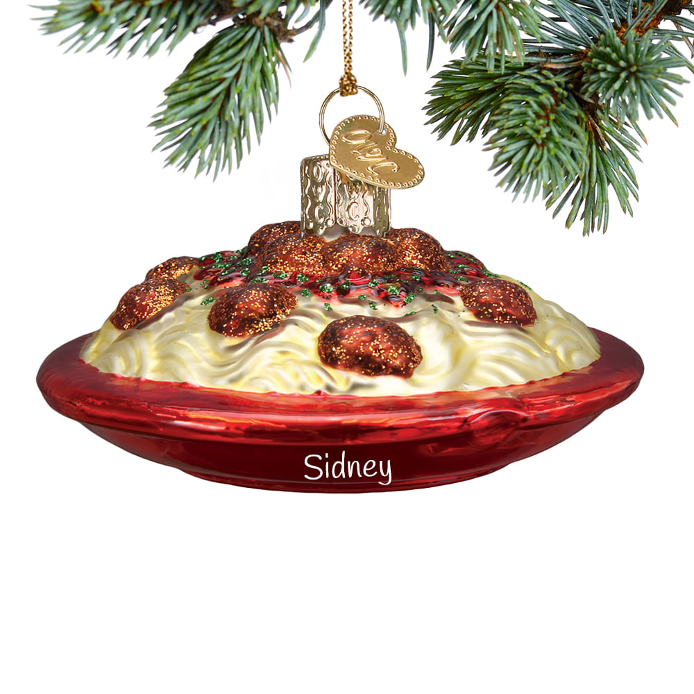 Personalized Spaghetti and Meatballs Christmas Ornament Personalized