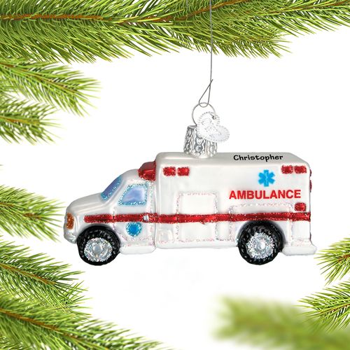 Personalized Hospital Ambulance or Emergency Vehicle Christmas Ornament