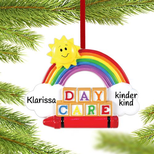 Personalized Day Care Blocks Christmas Ornament