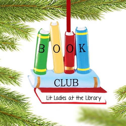 Personalized Book Club Christmas Ornament