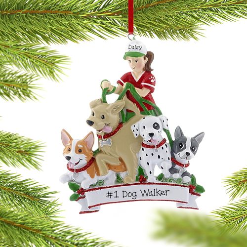 Personalized Dog Walker Christmas Ornament