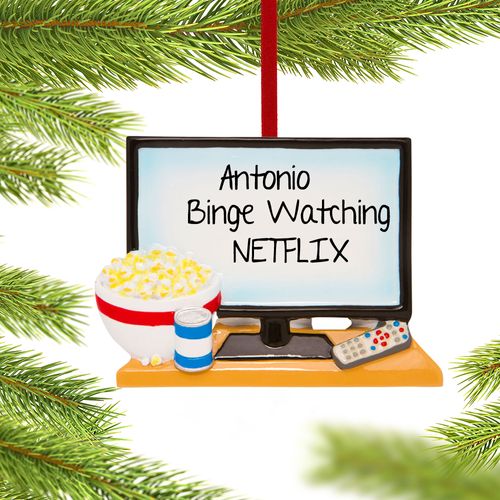 Personalized Big Screen TV Christmas Ornament