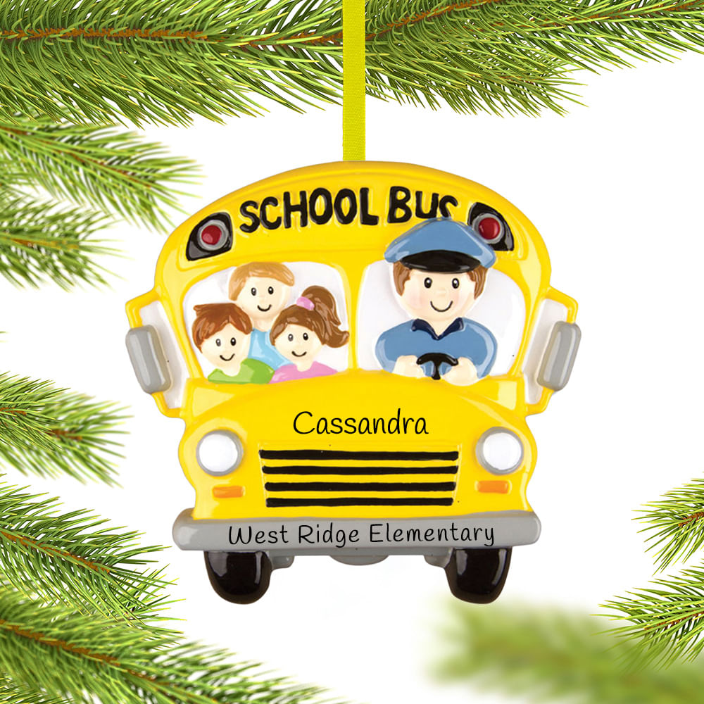 Personalized Bus Driver Christmas Ornament - Personalized Christmas ...