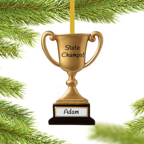 Personalized Trophy Cup on Stand Christmas Ornament