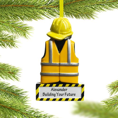 Personalized Construction Uniform Christmas Ornament