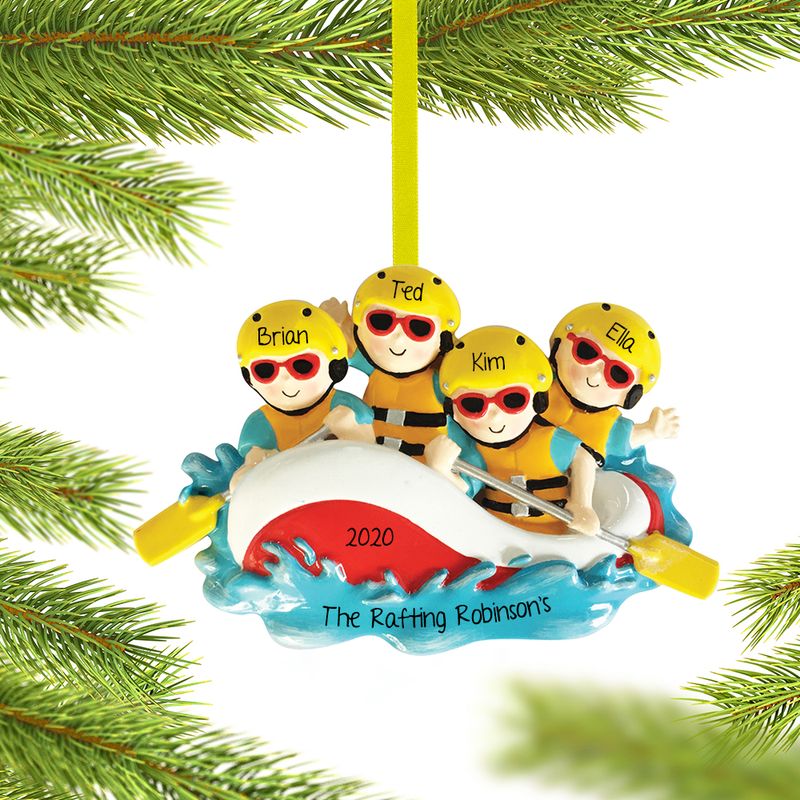 White Water Rafting Christmas Ornament 