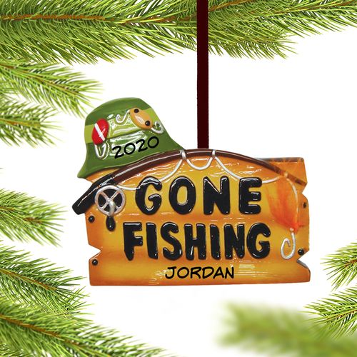 Personalized 'Gone Fishing' Christmas Ornament