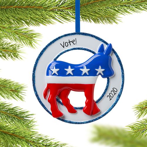 Personalized Democratic Donkey Christmas Ornament