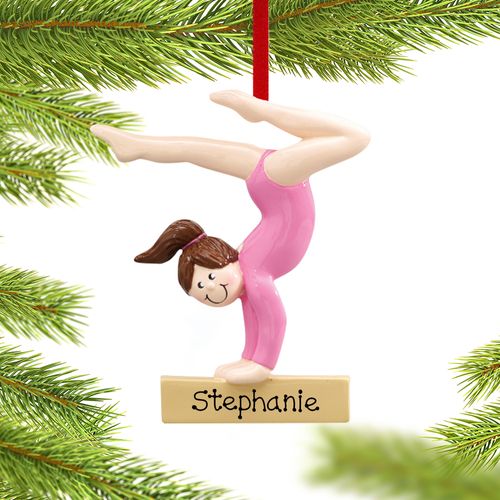 Personalized Gymnast Girl Christmas Ornament