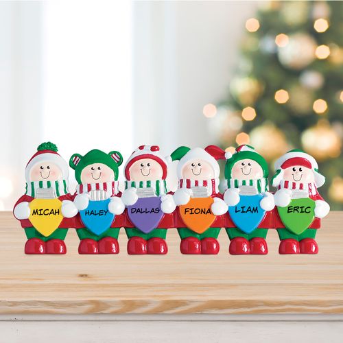 Personalized Christmas Lights Tabletop Family of 6 Christmas Ornament