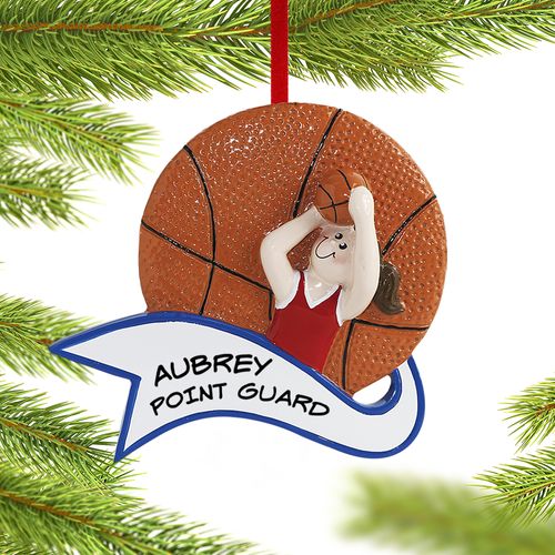 Personalized Basketball Female Christmas Ornament