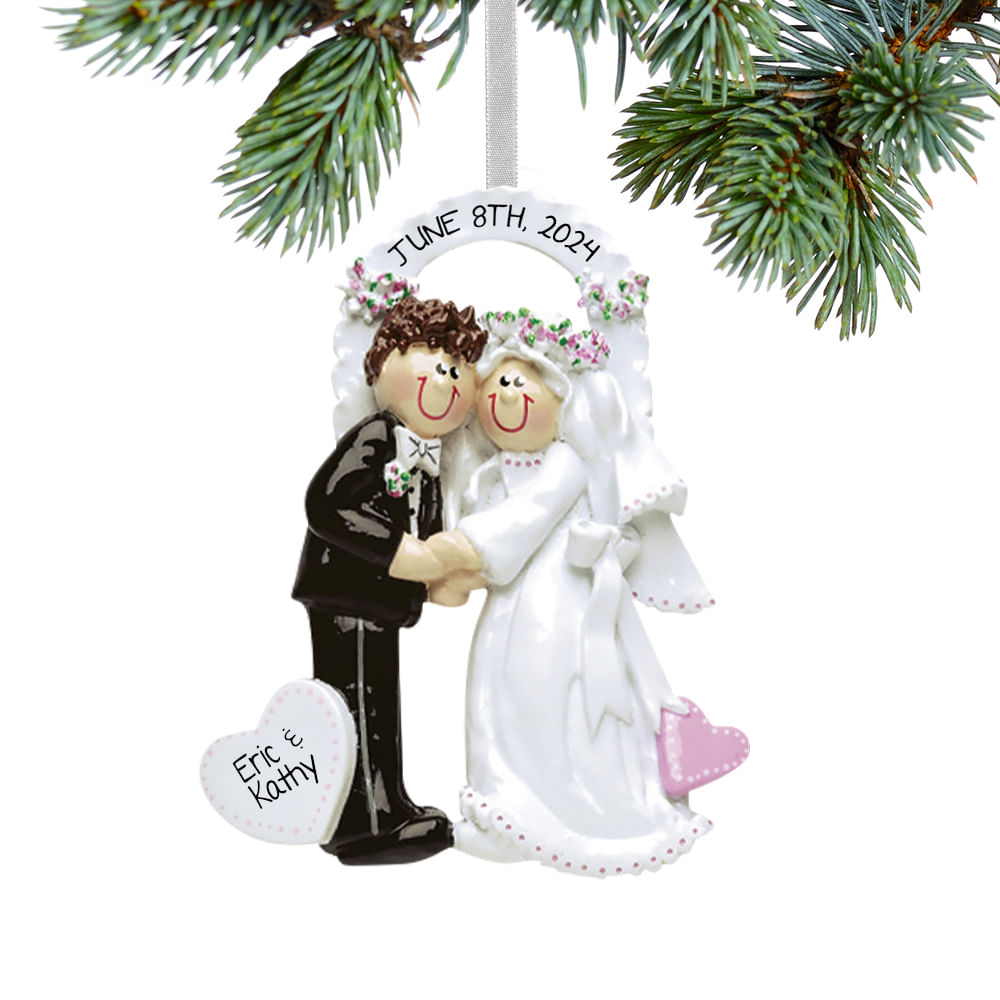 Personalized Arch Bride & Groom Christmas Ornament - Personalized ...