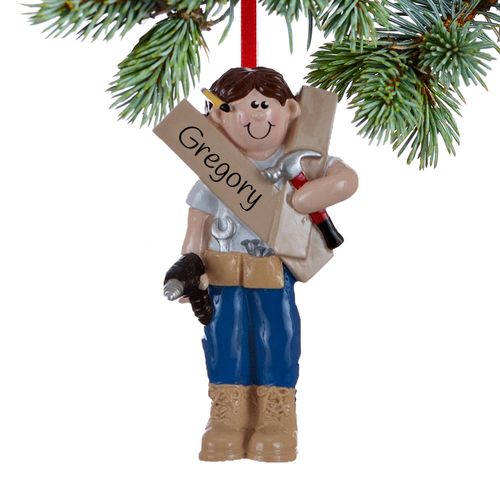 Personalized Handyman or Construction Christmas Ornament