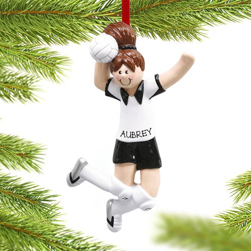 Personalized Volleyball Girl Spiking the Ball Christmas Ornament