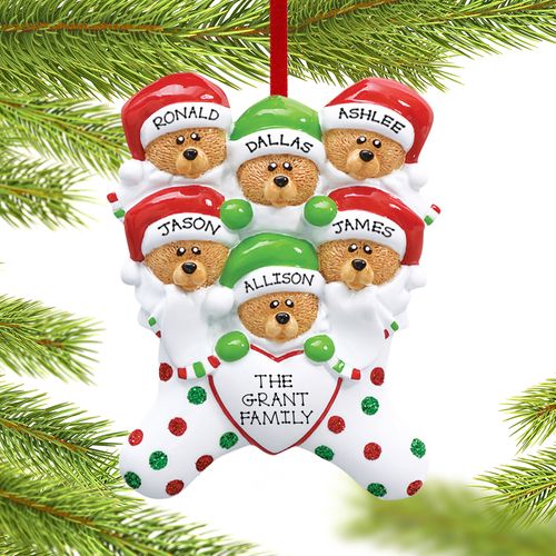 Personalized Stocking Bears 6 Christmas Ornament