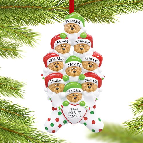Personalized Stocking Bears 9 Christmas Ornament