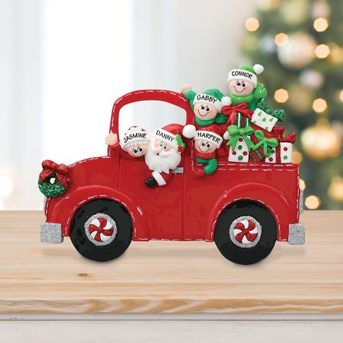 Personalized Santa's Truck 3 Children Tabletop Christmas Ornament