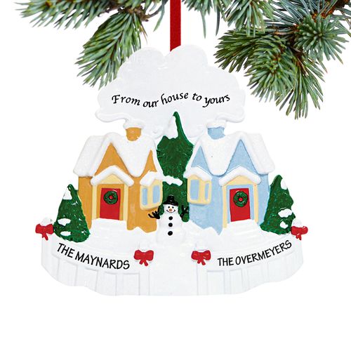 Personalized Greetings From our House to Yours Christmas Ornament