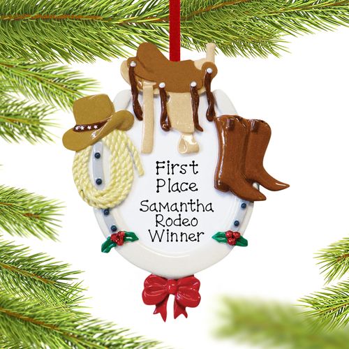 Personalized Western Horse Rider Christmas Ornament