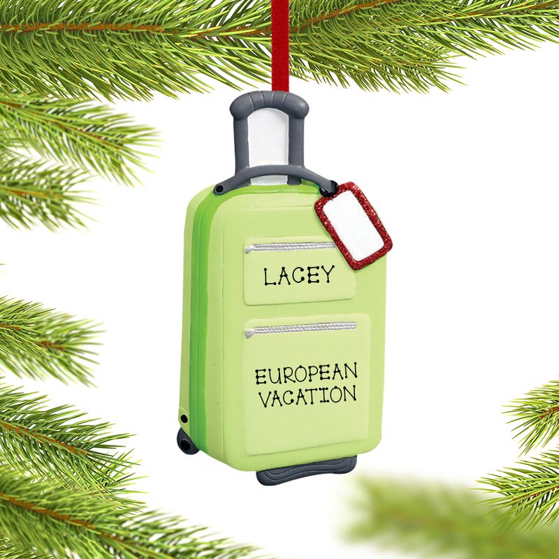 Personalized Carry On Suitcase Christmas Ornament Personalized