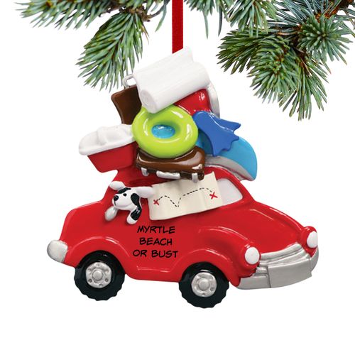 Personalized Beach Vacation Car Christmas Ornament