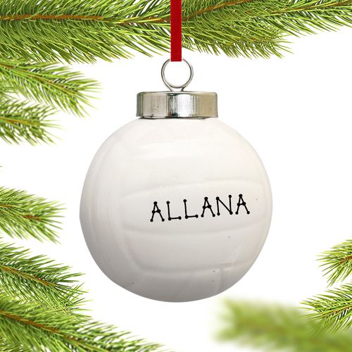 Personalized Ceramic Volleyball Christmas Ornament