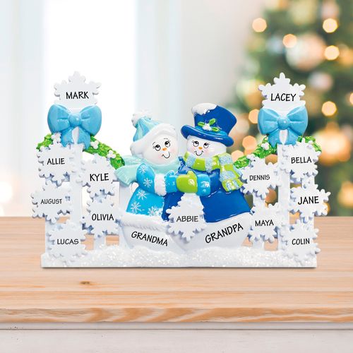 Personalized Snowflake Gate with 13 Snowflakes (Blue) Christmas Ornament