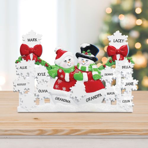 Personalized Snowflake Gate with 13 Snowflakes (Red) Christmas Ornament