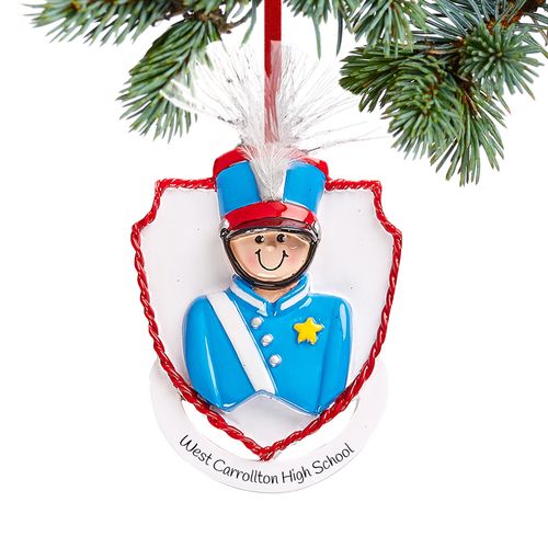 Personalized Marching Band Boy Christmas Ornament