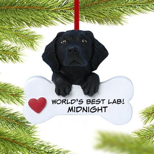 Black Lab Personalized Christmas Ornaments