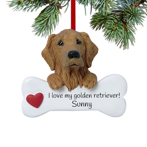 Personalized Golden Retriever Christmas Ornament