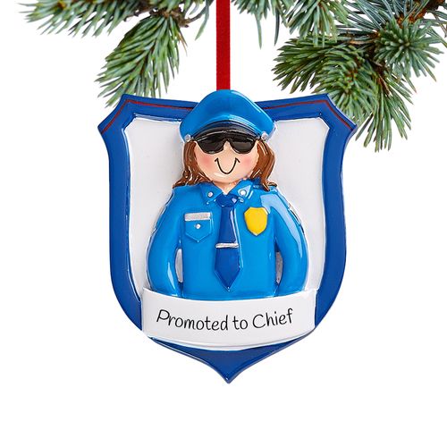 Personalized Police Woman Christmas Ornament