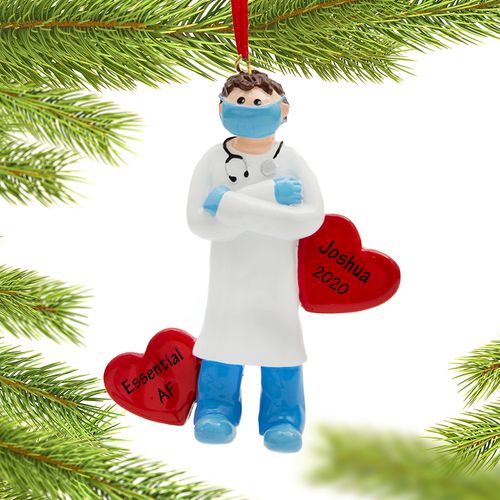 Personalized Vaccine Pandemic PPE Doctor Christmas Ornament