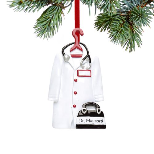 Personalized Doctor's Coat Christmas Ornament