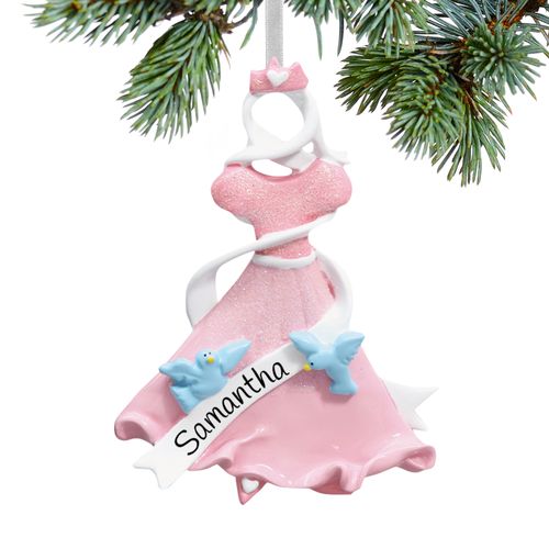 Personalized Princess Dress Christmas Ornament