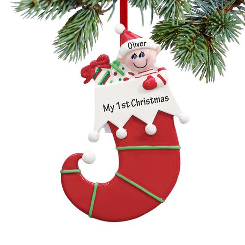 Personalized Single Elf Christmas Ornament
