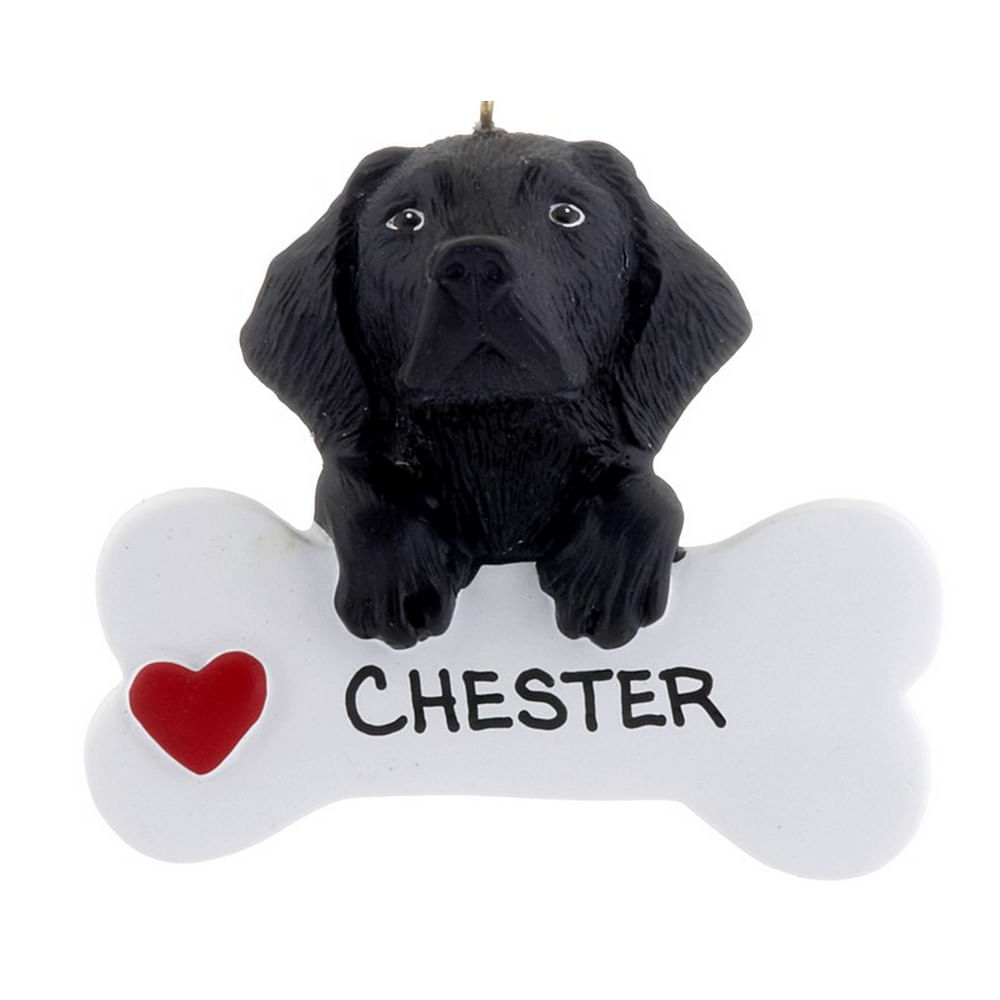 Black Labrador Retriever Dog Bone - Personalized Christmas Ornament ...