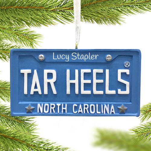 Personnoized North Carolina Tar Heels Thristmas Ornament