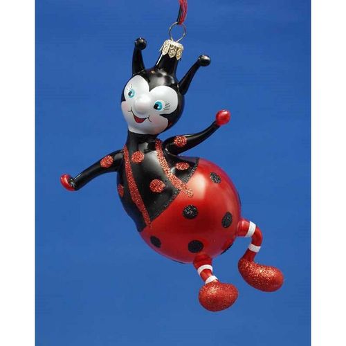 Personalized Sitting Ladybug Christmas Ornament