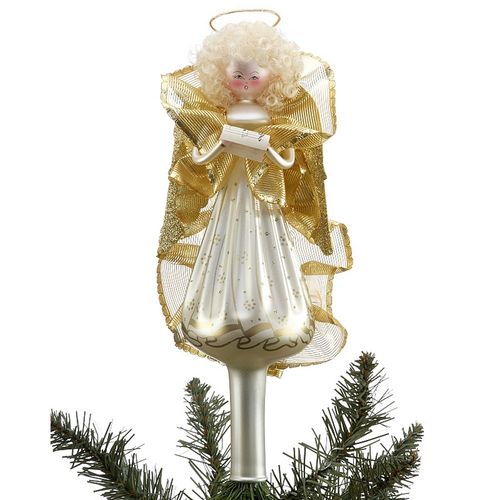 Personalized Gold Angel Tree Topper Christmas Ornament