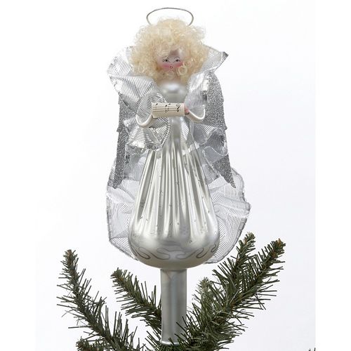 Personalized Silver Angel Tree Topper Christmas Ornament
