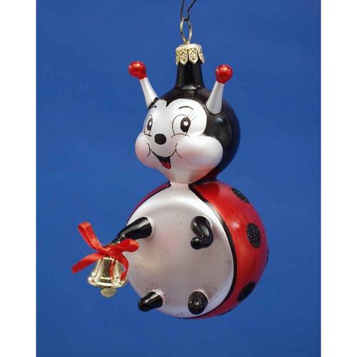 Personalized Ladybug with Bell Christmas Ornament