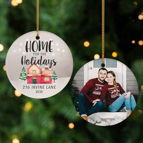 Personalized Home For the Holidays Photo Christmas Ornament