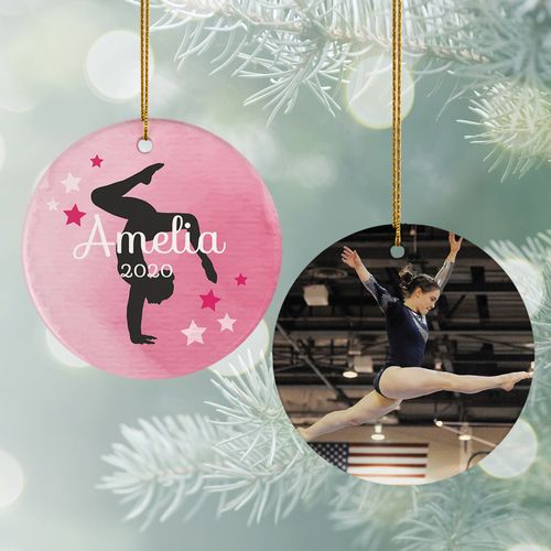 Personalized Gymnastics Photo Christmas Ornament